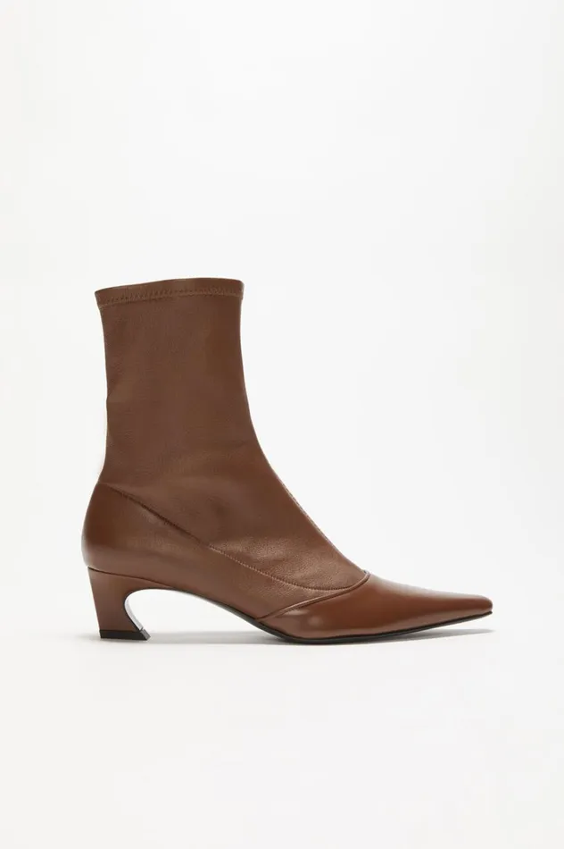 Acne Studios Heeled Ankle Boots Cognac Brown Women Shoes