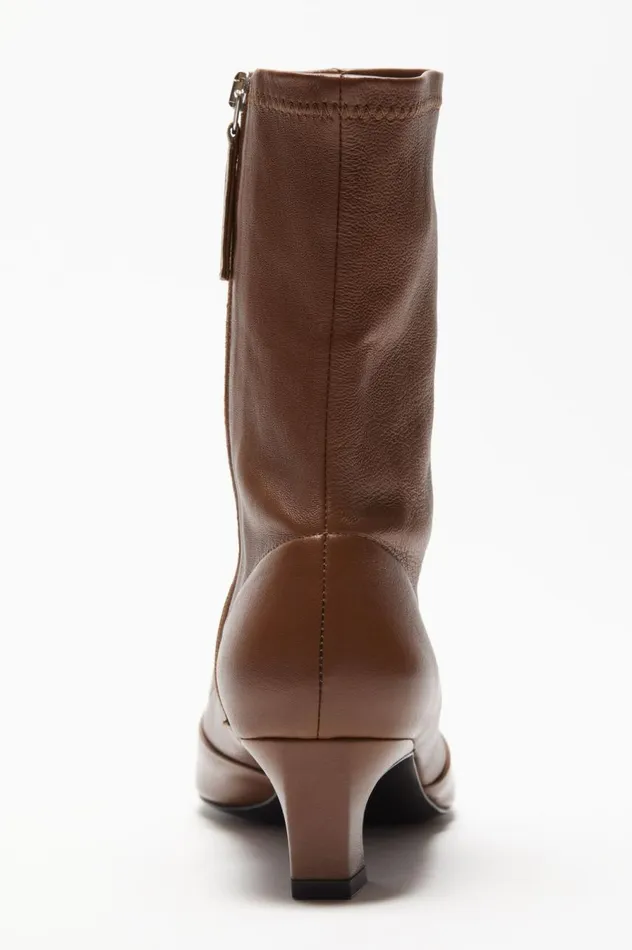 Acne Studios Heeled Ankle Boots Cognac Brown Women Shoes