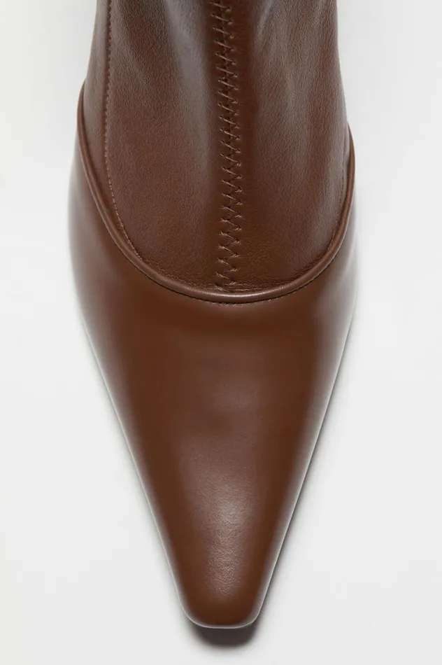 Acne Studios Heeled Ankle Boots Cognac Brown Women Shoes