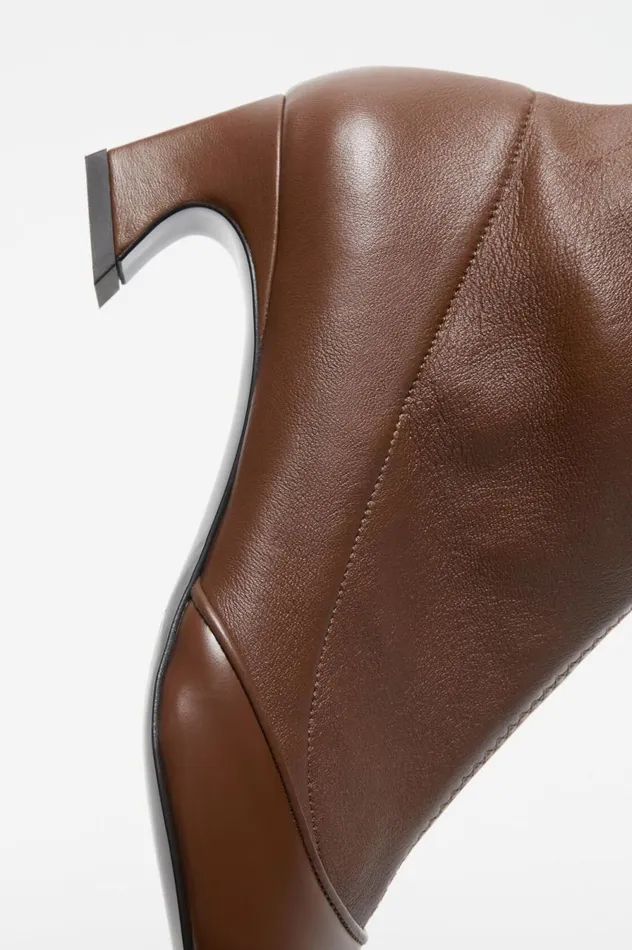 Acne Studios Heeled Ankle Boots Cognac Brown Women Shoes