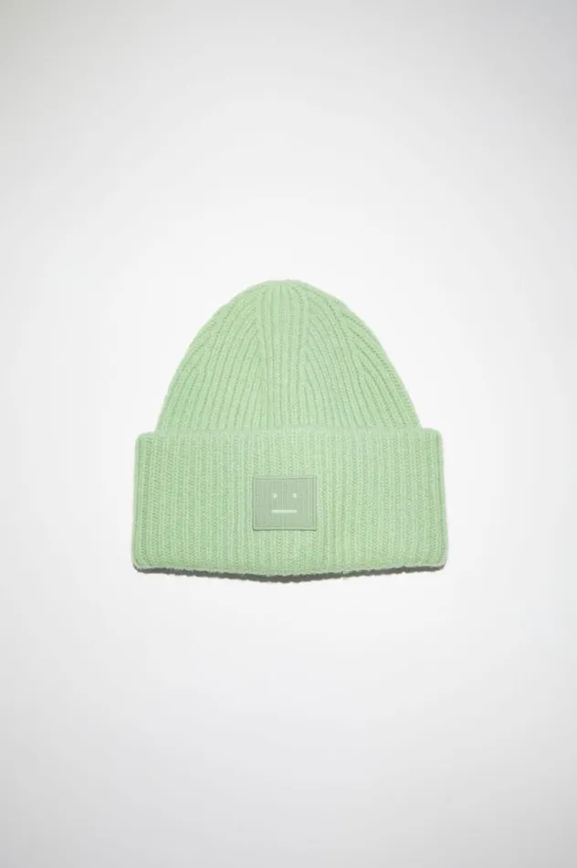 Acne Studios Large Face Logo Beanie Spring Green Men Hats