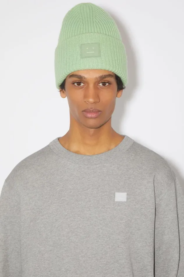 Acne Studios Large Face Logo Beanie Spring Green Men Hats