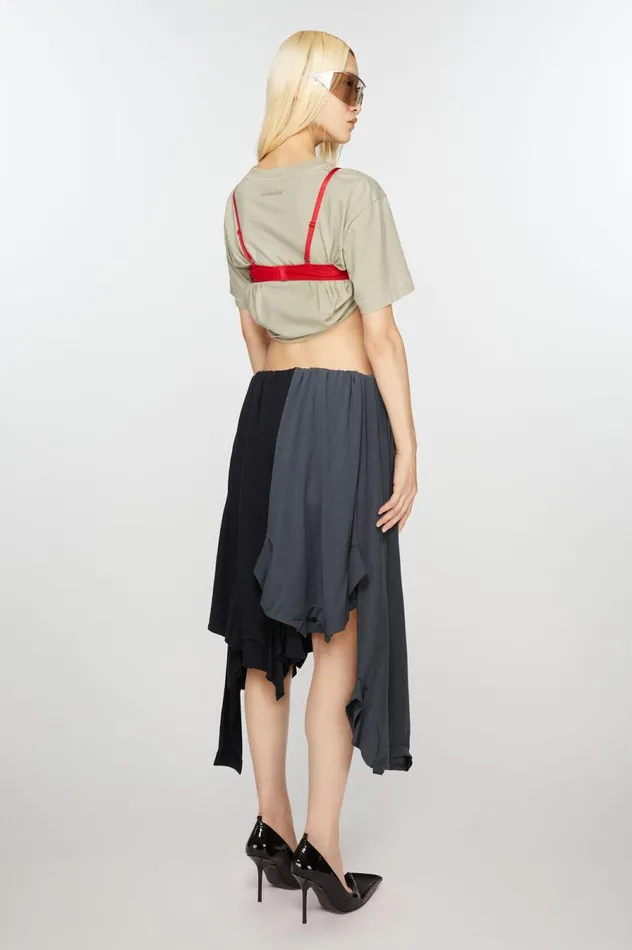 Acne Studios Layered Skirt Anthracite Grey Women Skirts