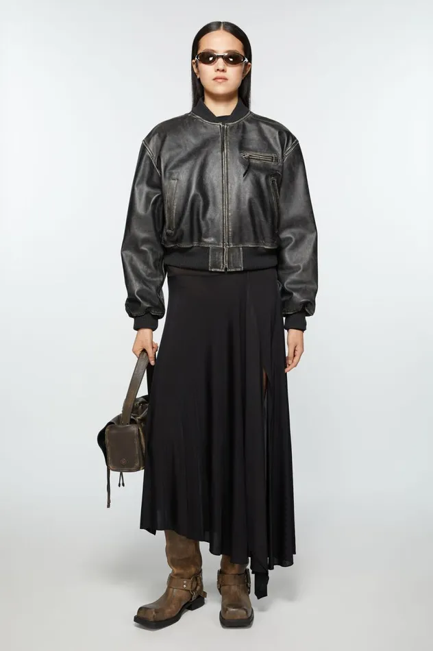 Acne Studios Leather Buckle Boots Greige Women Shoes