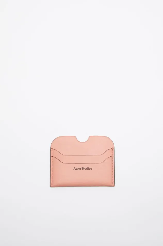 Acne Studios Leather Card Holder Salmon Pink Men Small Leather Goods