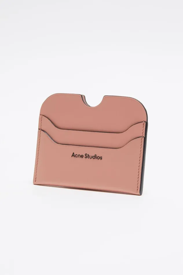 Acne Studios Leather Card Holder Salmon Pink Men Small Leather Goods