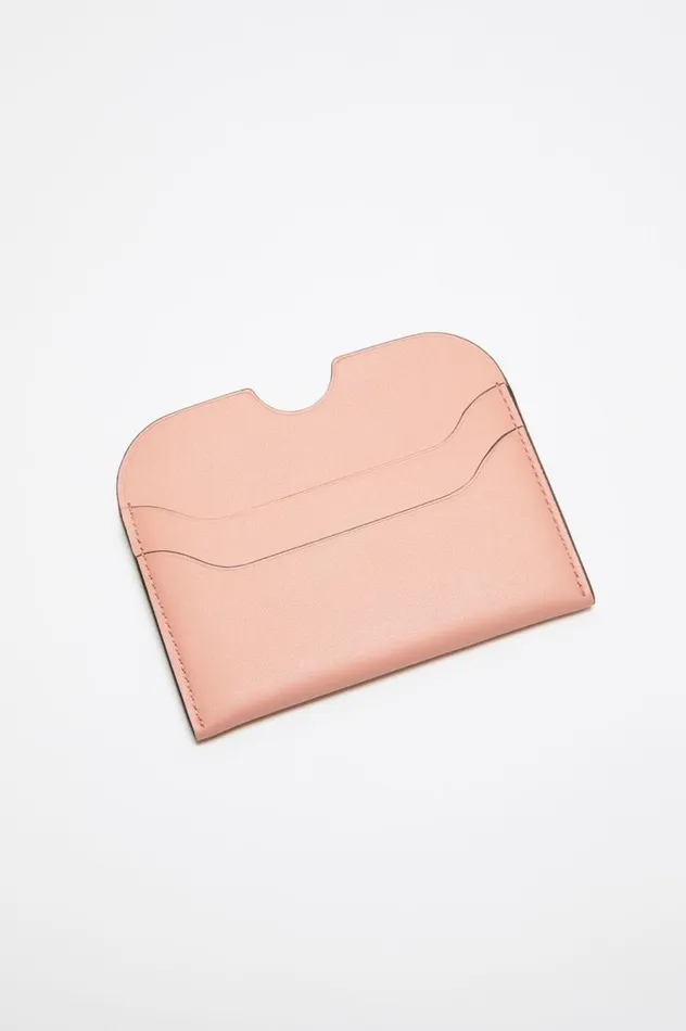 Acne Studios Leather Card Holder Salmon Pink Men Small Leather Goods