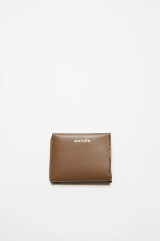 Acne Studios Leather Trifold Wallet Camel Brown Men Small Leather Goods