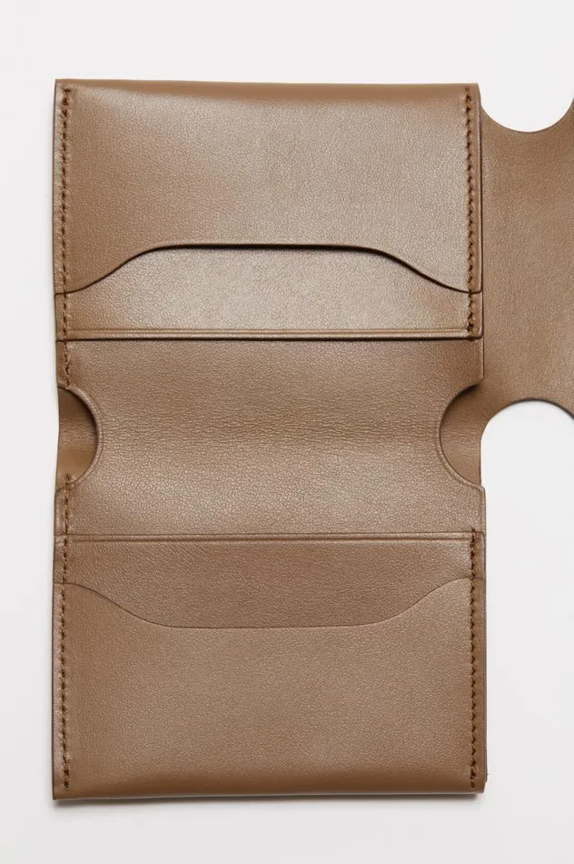 Acne Studios Leather Trifold Wallet Camel Brown Men Small Leather Goods