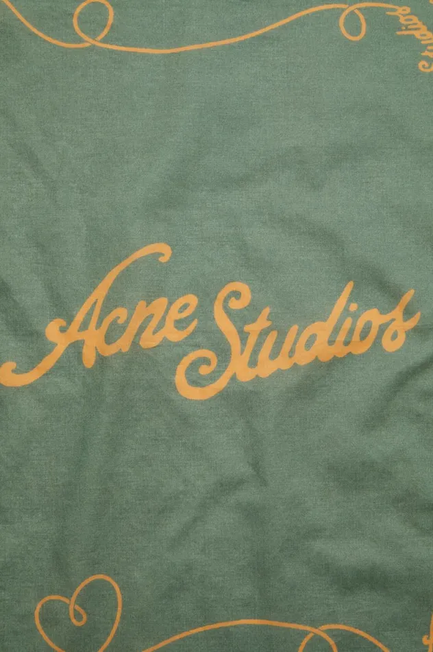Acne Studios Light Print Scarf Greenhoney Yellow Women Scarves