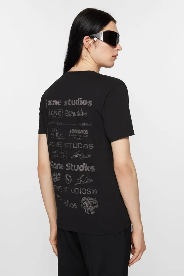 Acne Studios Logo Tshirt 8211 Relaxed Fit Black Men Tshirts