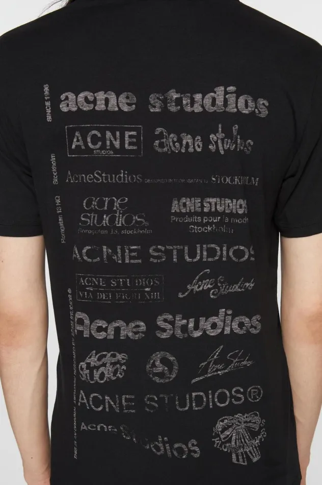 Acne Studios Logo Tshirt 8211 Relaxed Fit Black Men Tshirts