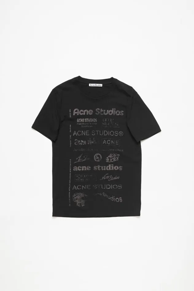 Acne Studios Logo Tshirt 8211 Relaxed Fit Black Men Tshirts