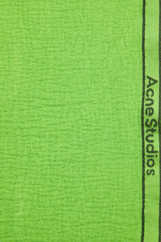 Acne Studios Logo Tape Scarf Green Men Scarves