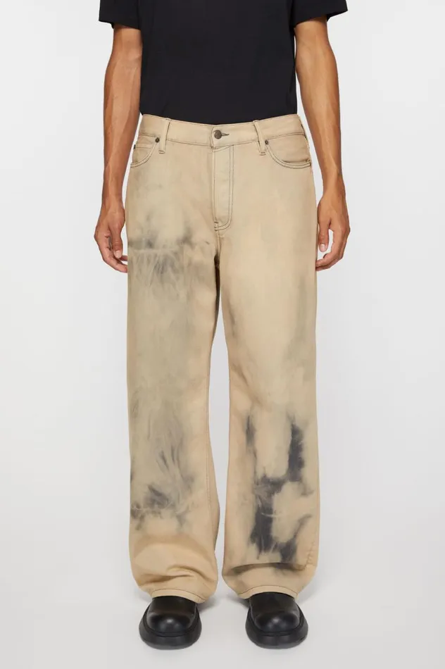 Acne Studios Loose Fit Jeans 8211 1981M Beigeblack Men Jeans