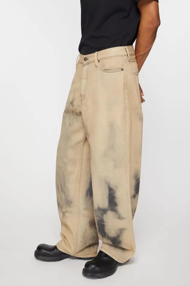 Acne Studios Loose Fit Jeans 8211 1981M Beigeblack Men Jeans