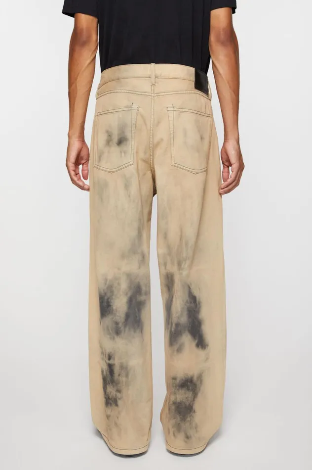 Acne Studios Loose Fit Jeans 8211 1981M Beigeblack Men Jeans