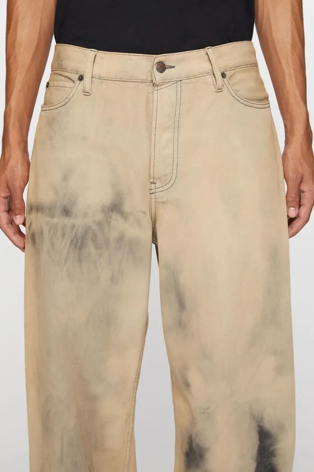 Acne Studios Loose Fit Jeans 8211 1981M Beigeblack Men Jeans