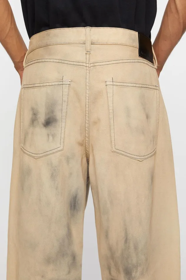 Acne Studios Loose Fit Jeans 8211 1981M Beigeblack Men Jeans
