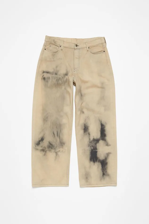 Acne Studios Loose Fit Jeans 8211 1981M Beigeblack Men Jeans