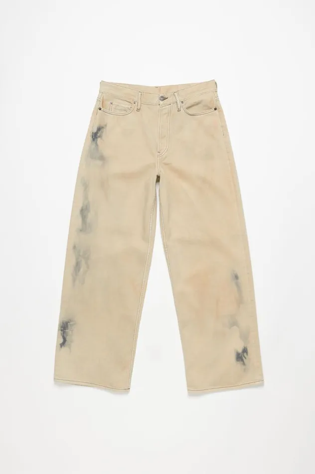 Acne Studios Loose Fit Jeans 8211 1981M Beigeblack Men Jeans