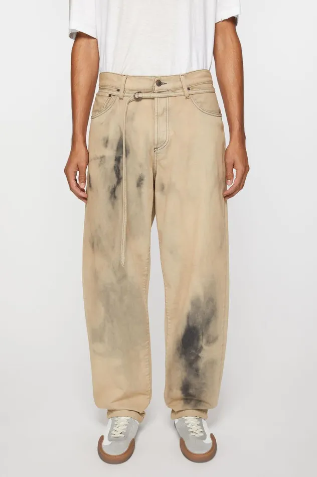 Acne Studios Loose Fit Jeans 8211 1991 Toj Beigeblack Women Jeans