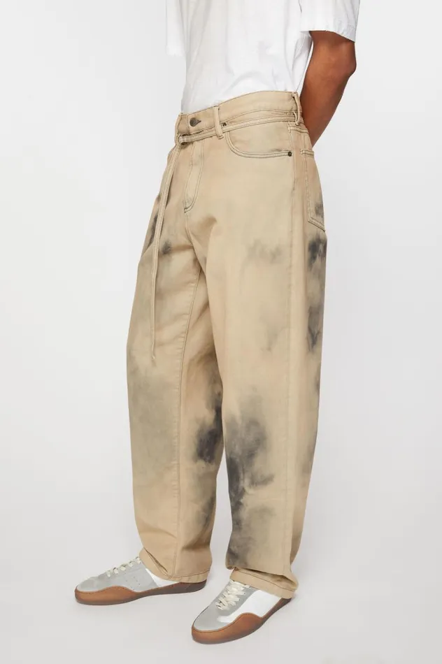 Acne Studios Loose Fit Jeans 8211 1991 Toj Beigeblack Women Jeans