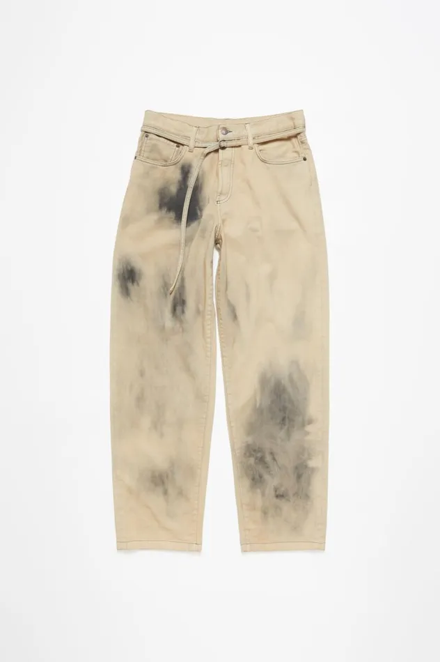 Acne Studios Loose Fit Jeans 8211 1991 Toj Beigeblack Women Jeans