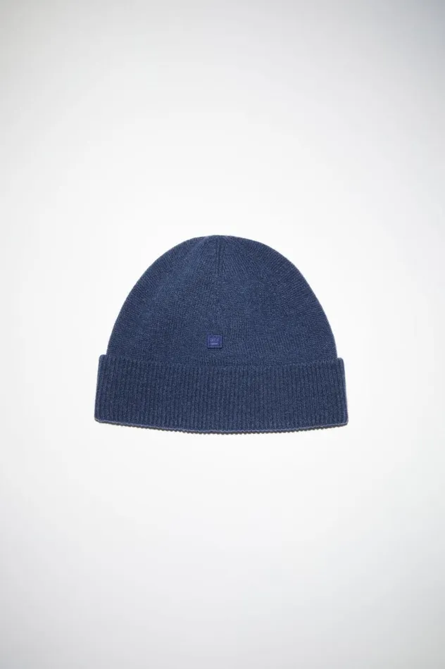 Acne Studios Micro Face Patch Beanie Ink Blue Women Hats
