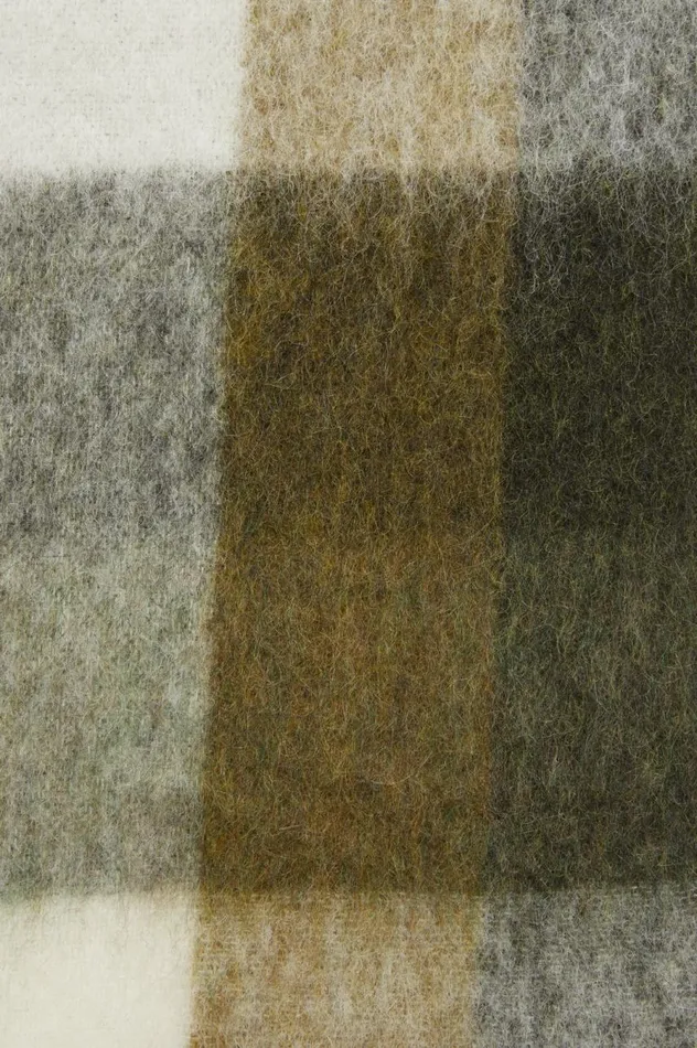 Acne Studios Mohair Checked Scarf Taupegreenblack Men Scarves