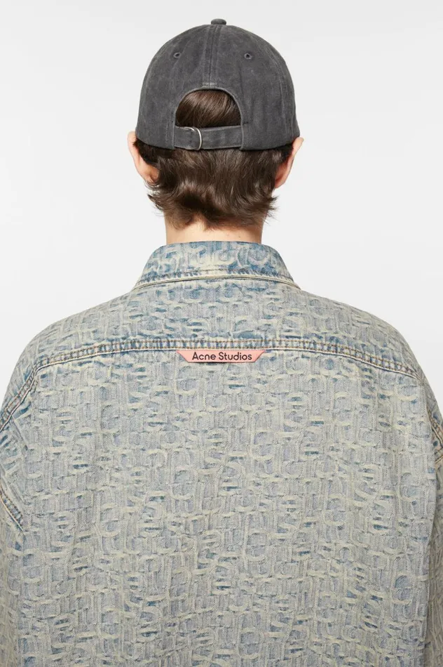 Acne Studios Monogram Denim Shirt 8211 Relaxed Fit Bluebeige Men Shirts