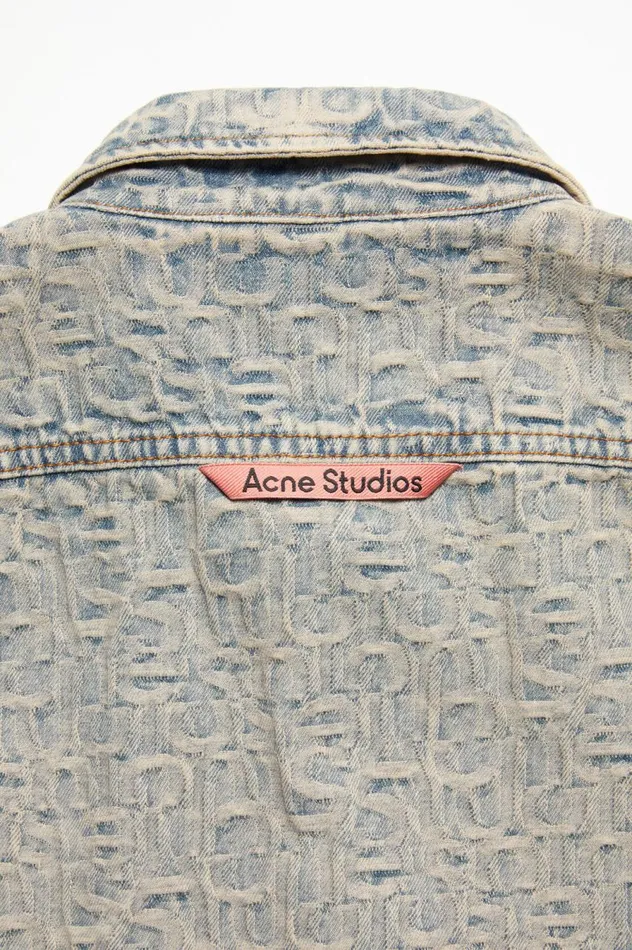 Acne Studios Monogram Denim Shirt 8211 Relaxed Fit Bluebeige Men Shirts