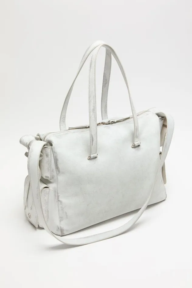 Acne Studios Multipocket Tote Bag Whitegrey Men Bags