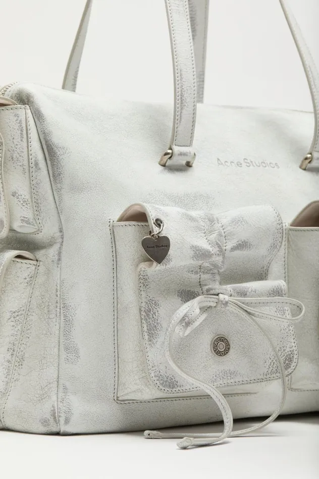 Acne Studios Multipocket Tote Bag Whitegrey Men Bags