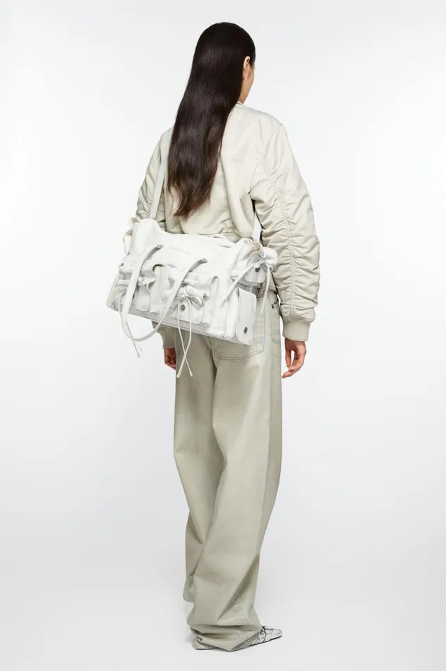 Acne Studios Multipocket Tote Bag Whitegrey Men Bags