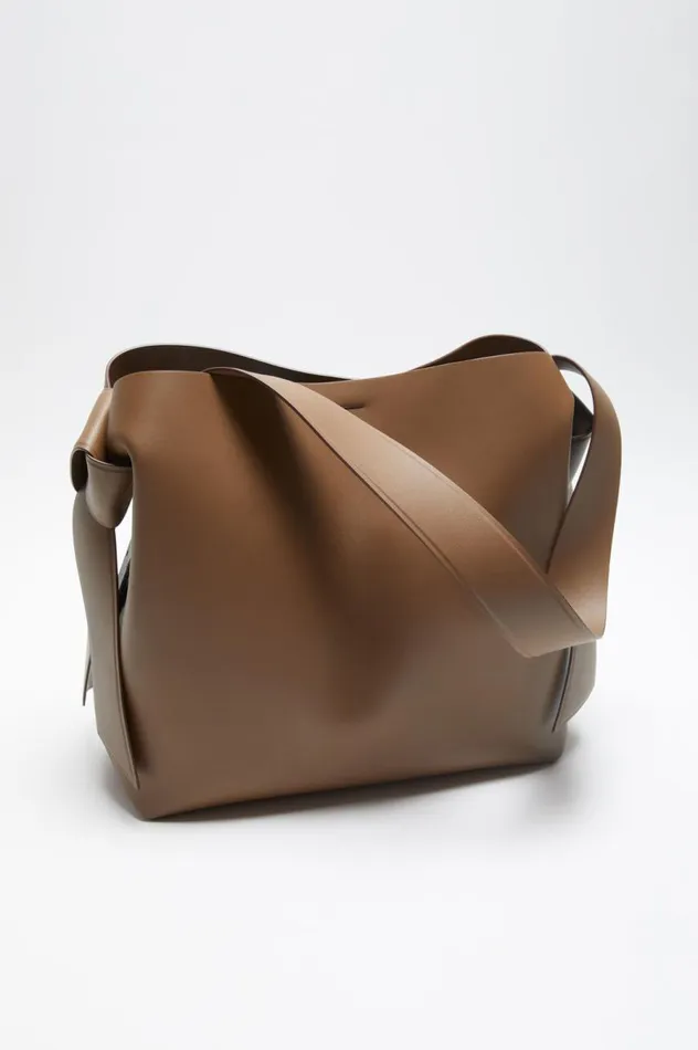 Acne Studios Musubi Midi Shoulder Bag Camel Brown Women Bags