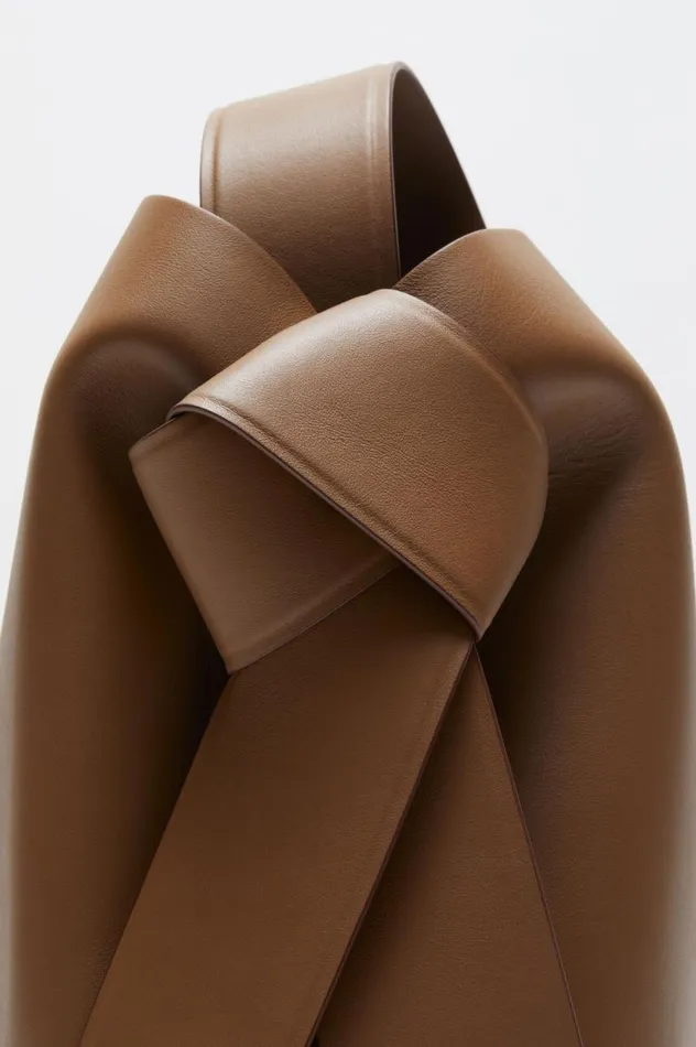 Acne Studios Musubi Midi Shoulder Bag Camel Brown Women Bags