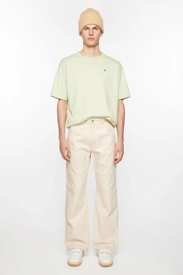 Acne Studios Patch Canvas Trousers Oatmeal Melange Women Trousers