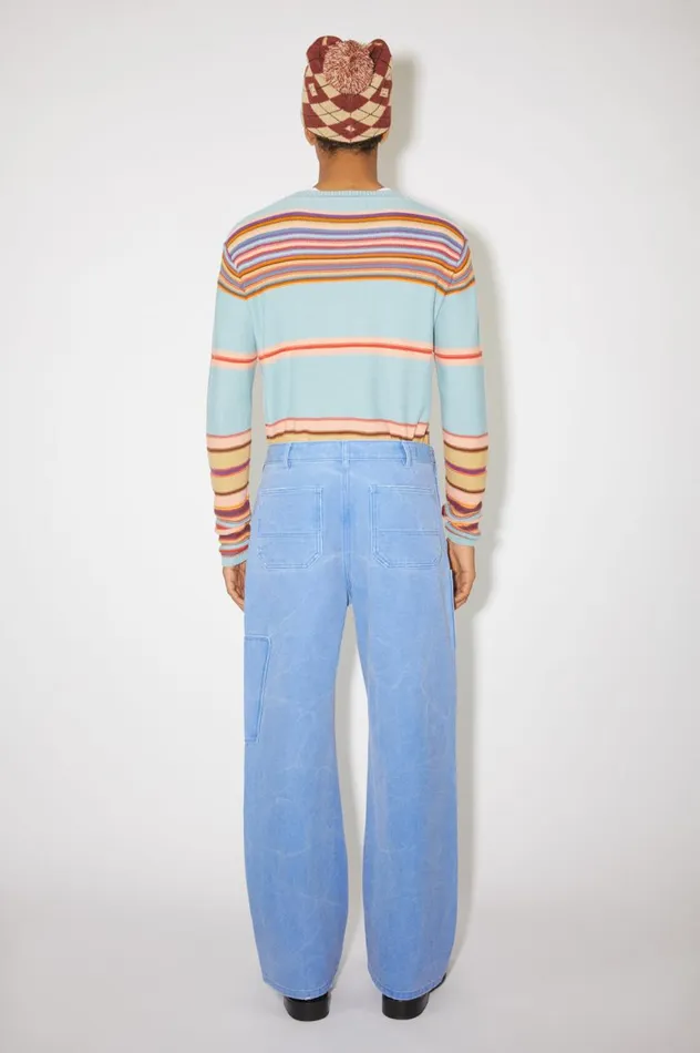 Acne Studios Patch Canvas Trousers Powder Blue Men Trousers