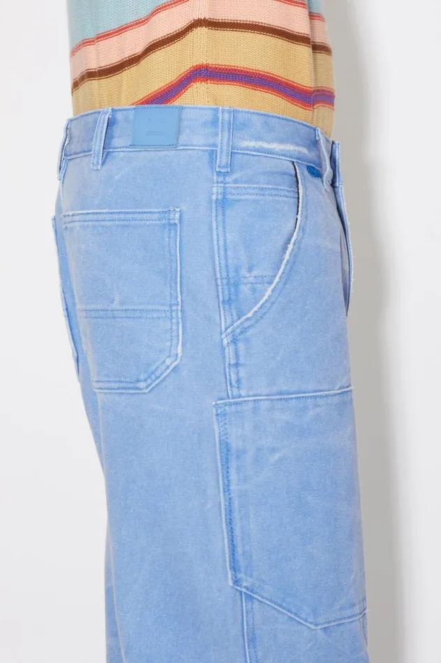 Acne Studios Patch Canvas Trousers Powder Blue Men Trousers