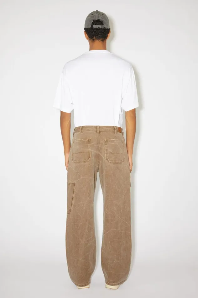 Acne Studios Patch Canvas Trousers Toffee Brown Women Trousers