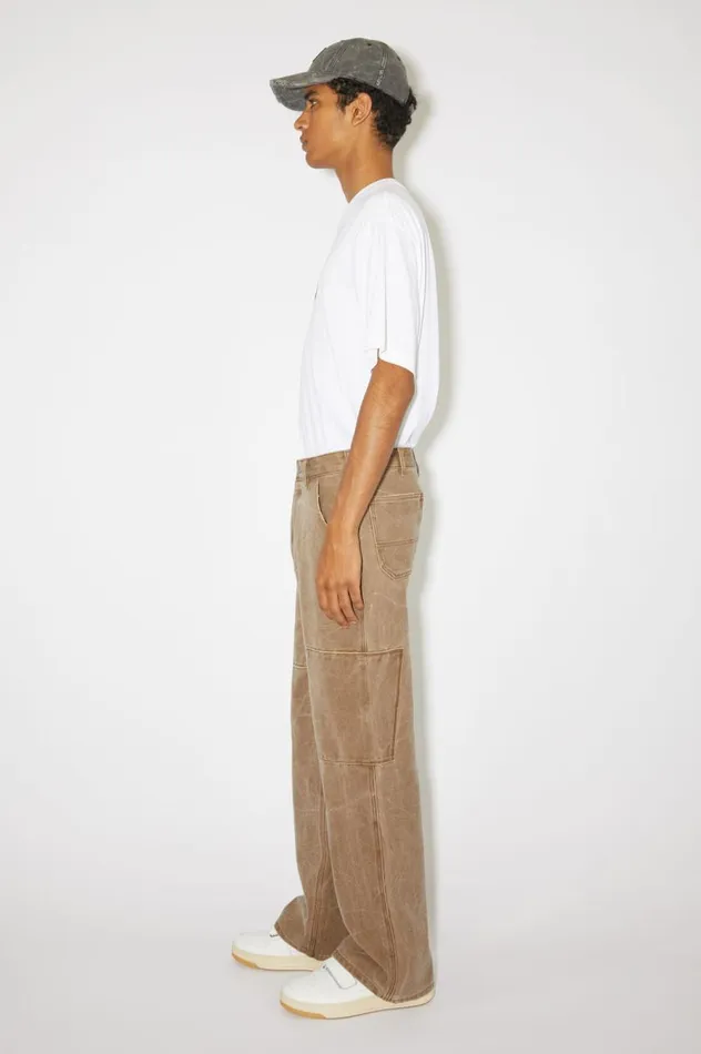 Acne Studios Patch Canvas Trousers Toffee Brown Women Trousers