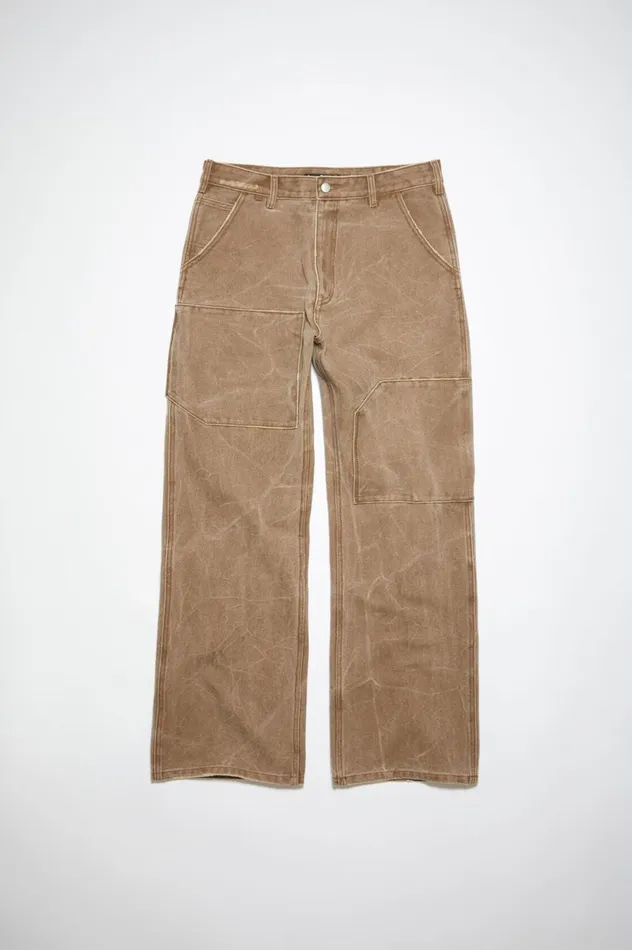 Acne Studios Patch Canvas Trousers Toffee Brown Women Trousers