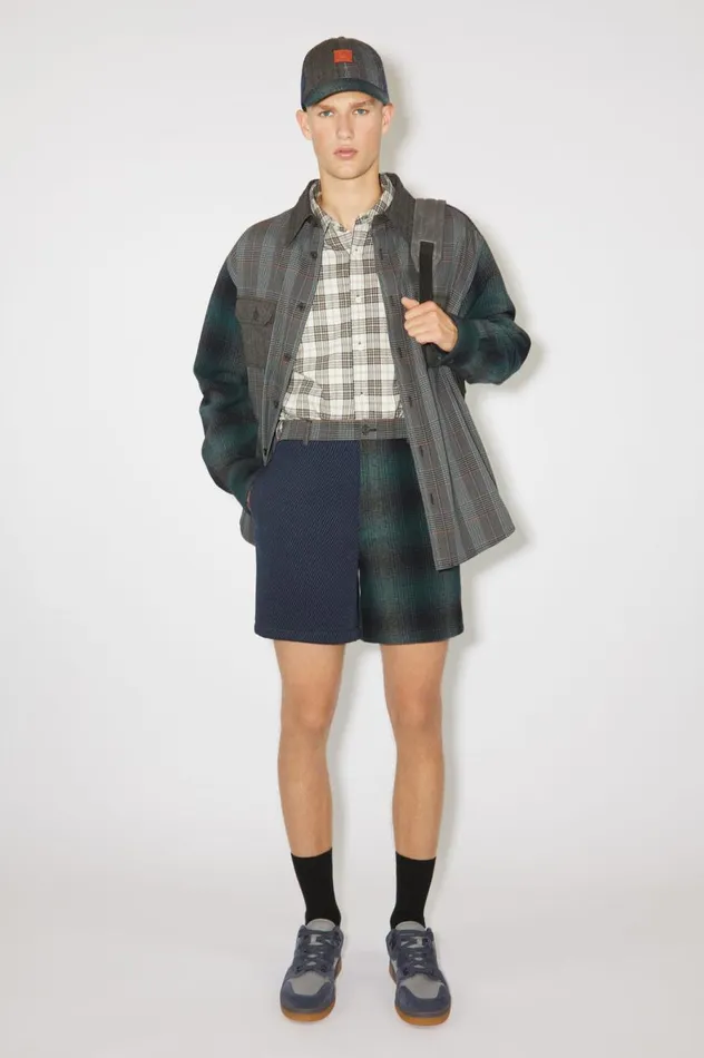 Acne Studios Patchwork Shorts Bluegreen Women Shorts