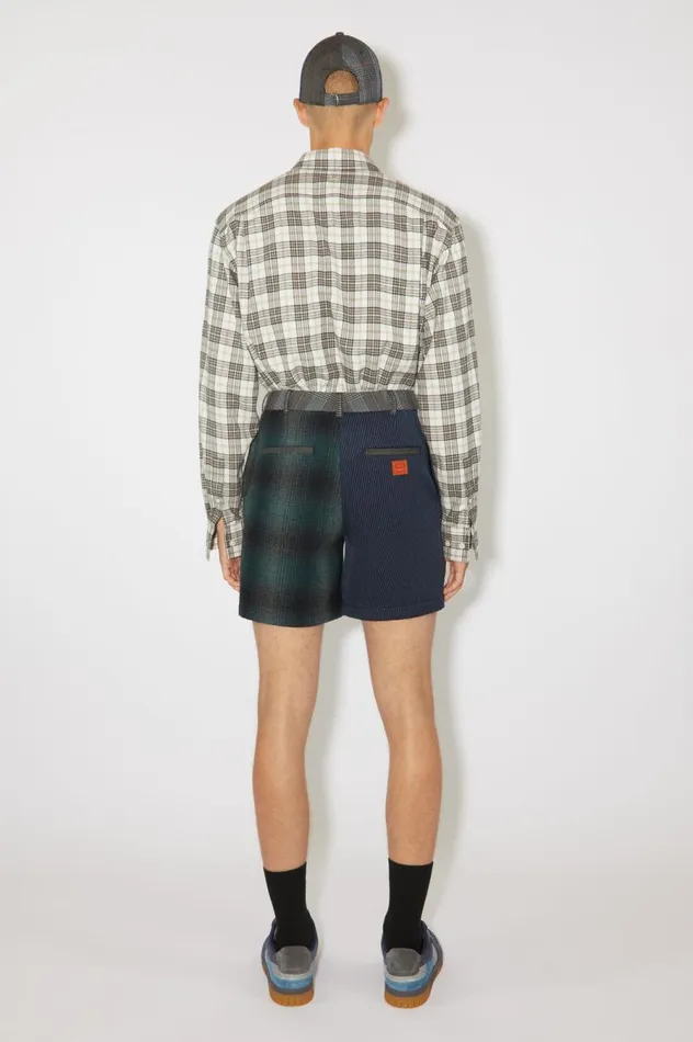 Acne Studios Patchwork Shorts Bluegreen Women Shorts