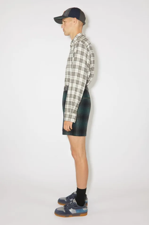 Acne Studios Patchwork Shorts Bluegreen Women Shorts