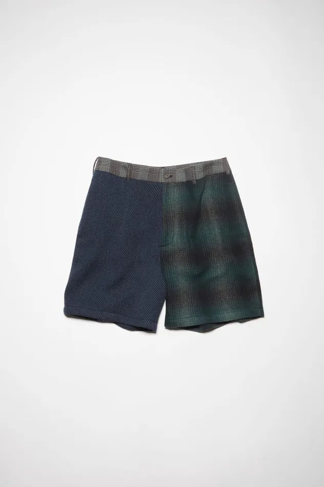 Acne Studios Patchwork Shorts Bluegreen Women Shorts