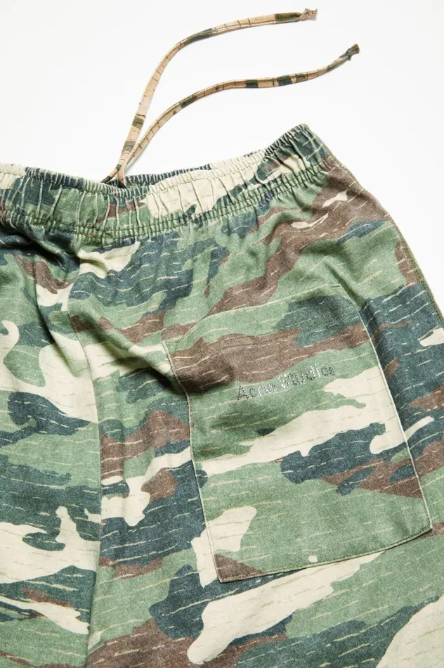 Acne Studios Print Sweatpants Khaki Green Women Trousers