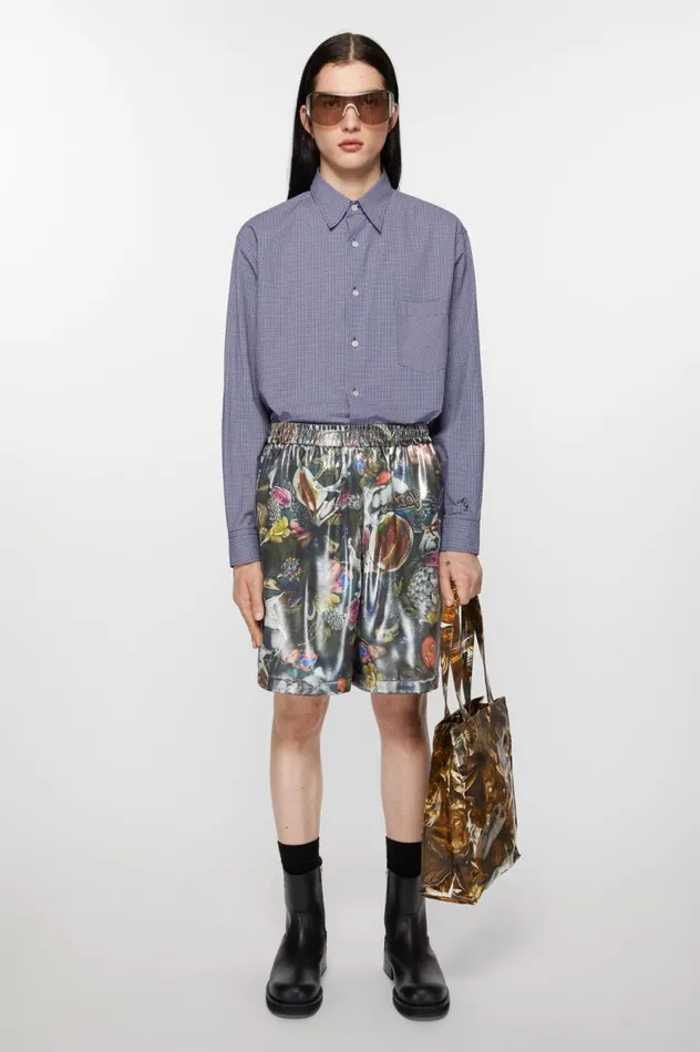 Acne Studios Printed Shorts Black Multicolor Men Shorts