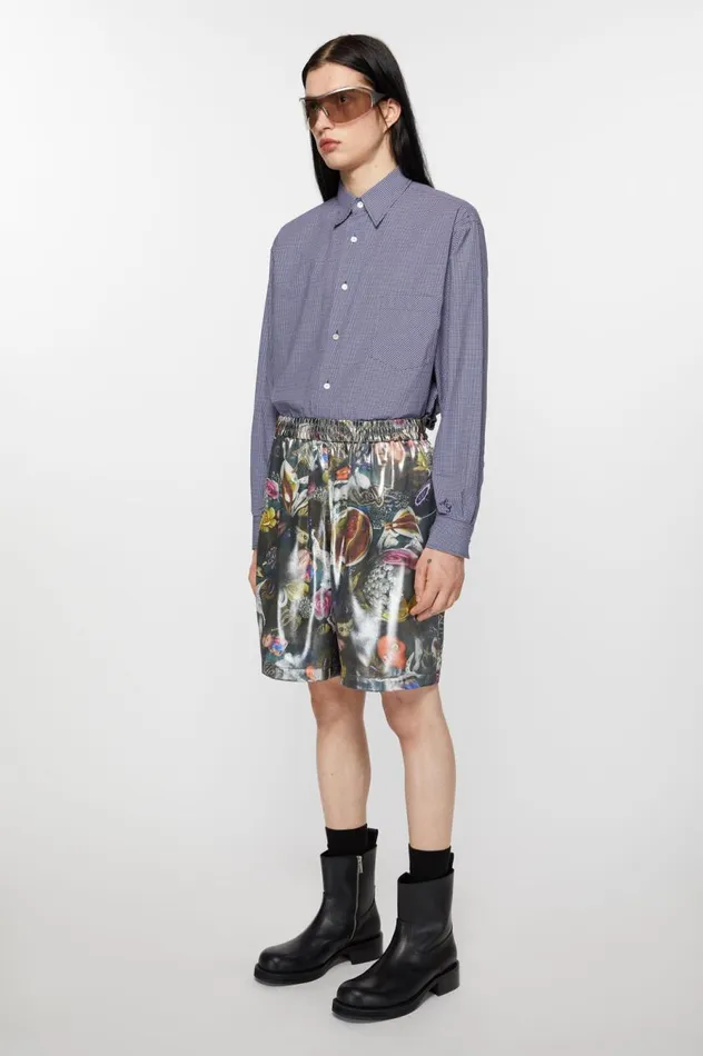 Acne Studios Printed Shorts Black Multicolor Men Shorts